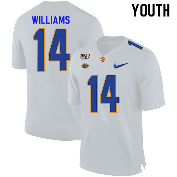 2019 Youth #14 Marquis Williams Pitt Panthers College Football Jerseys Sale-White
